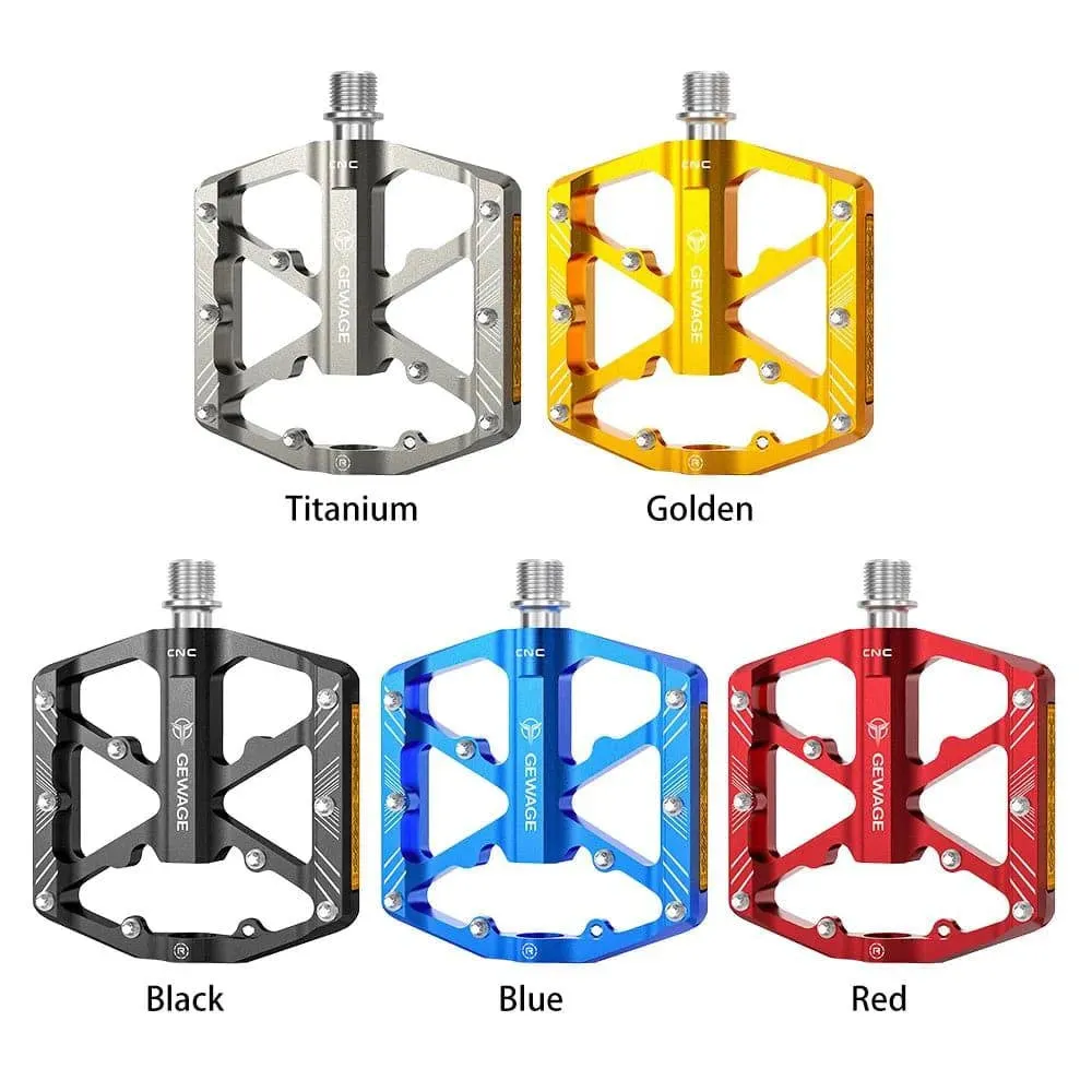 1 Pair Bike Pedals Aluminum Alloy Bicycle Pedals with Reflectors Mountain Bike Pedals Non-Slip Cycling Pedals Platform