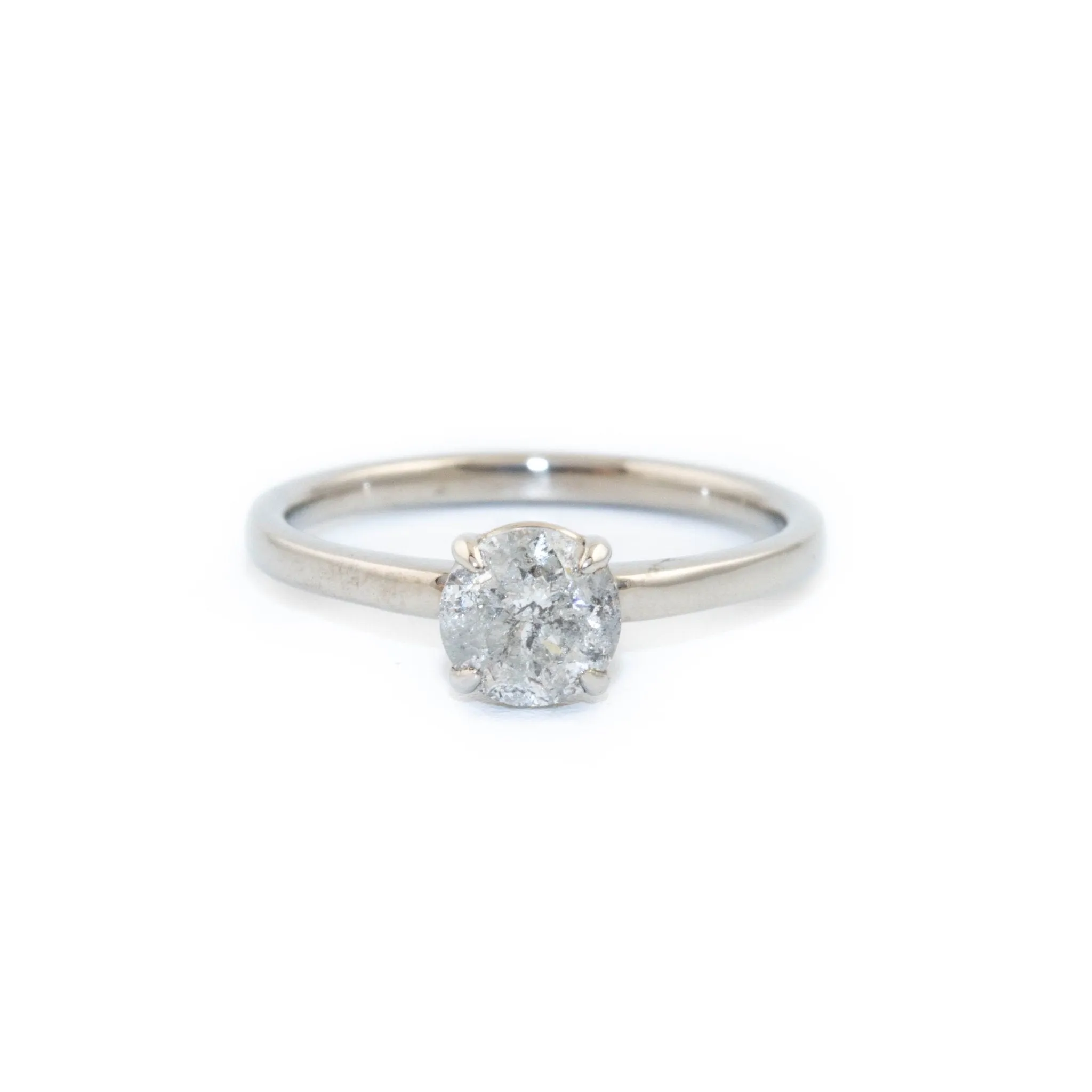 14K White Gold Salt & Pepper Diamond Ring