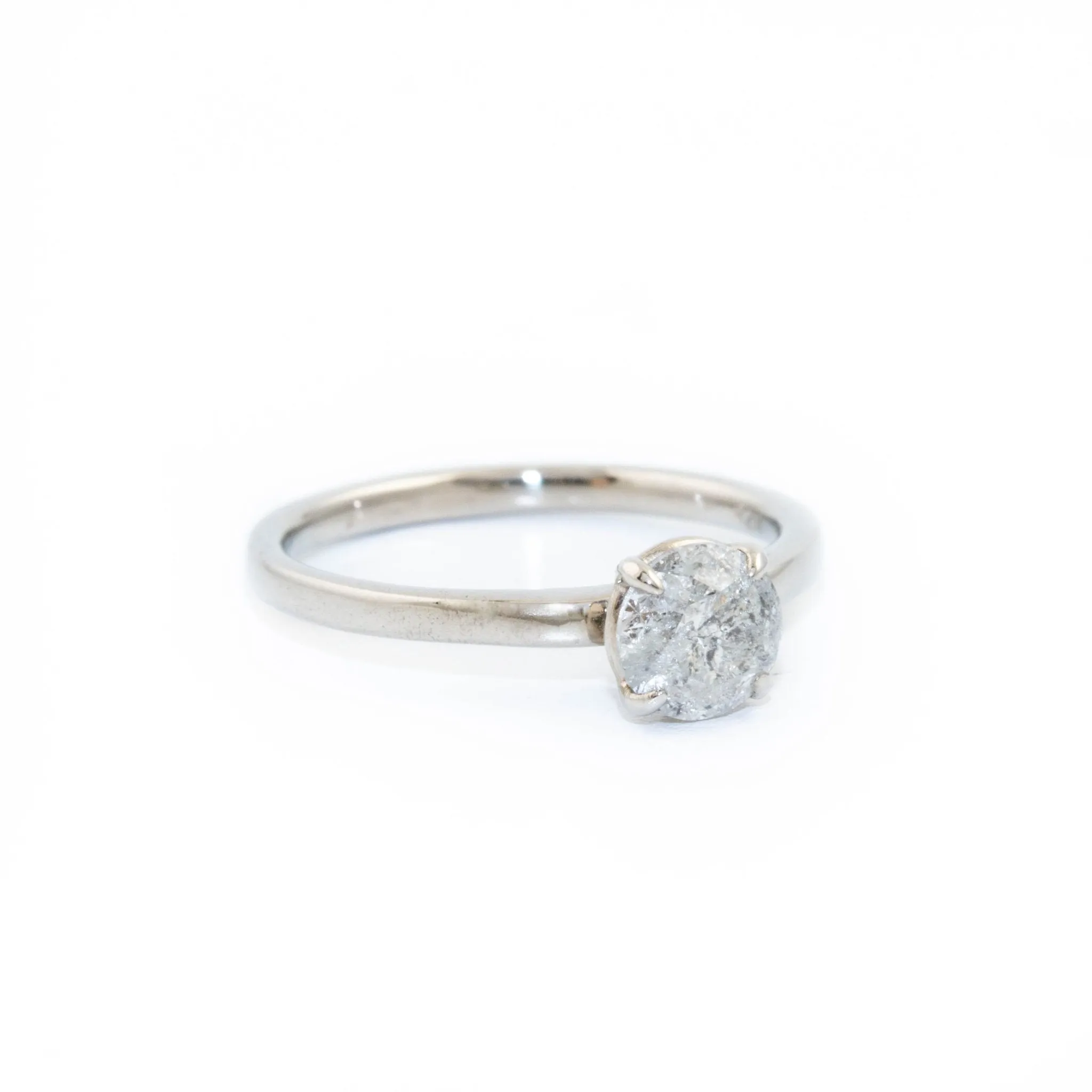 14K White Gold Salt & Pepper Diamond Ring