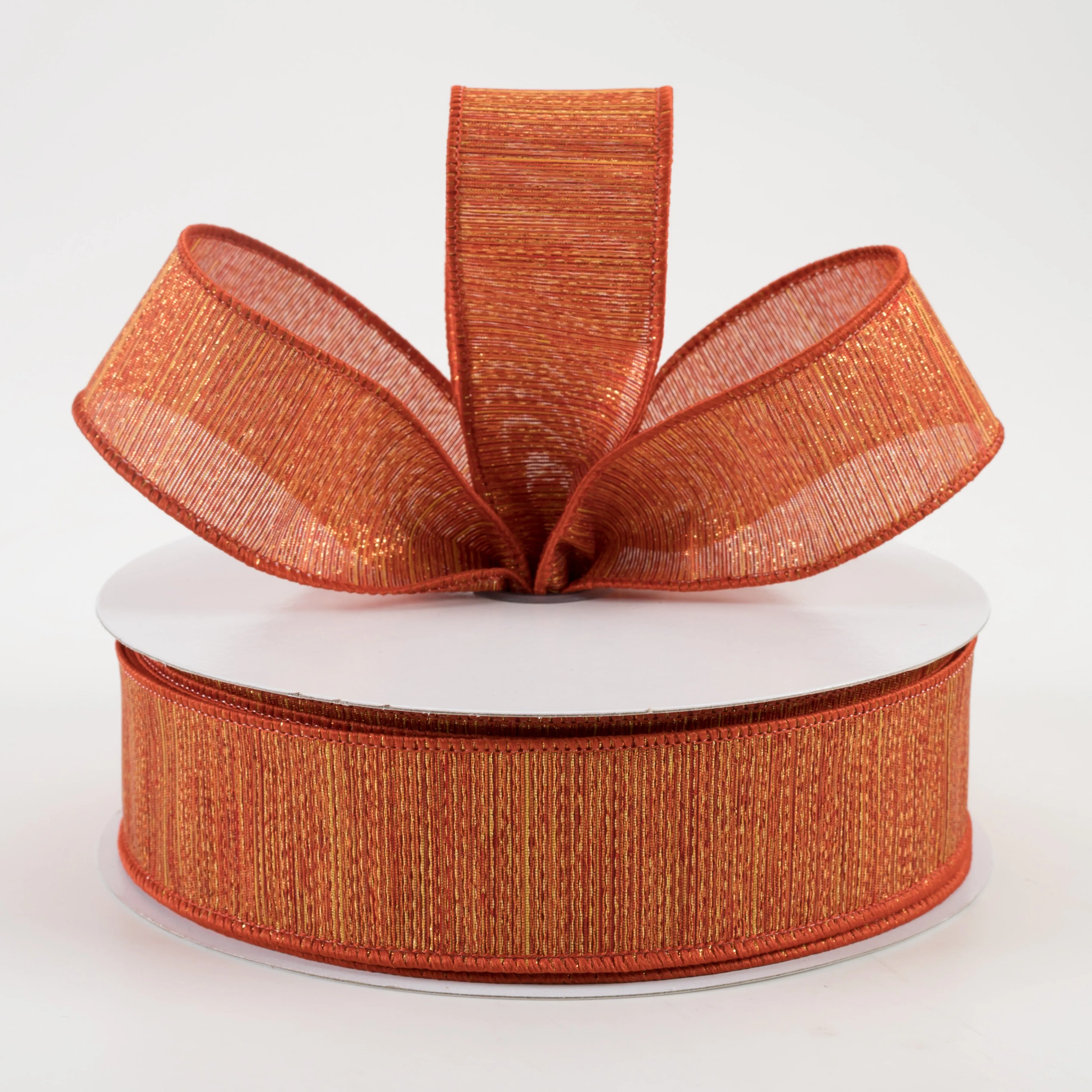 1.5" Woven Lines Ribbon: Orange, Red, Yellow (50 Yards)