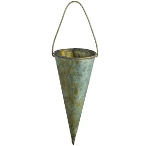 6" Tin Flower Cone