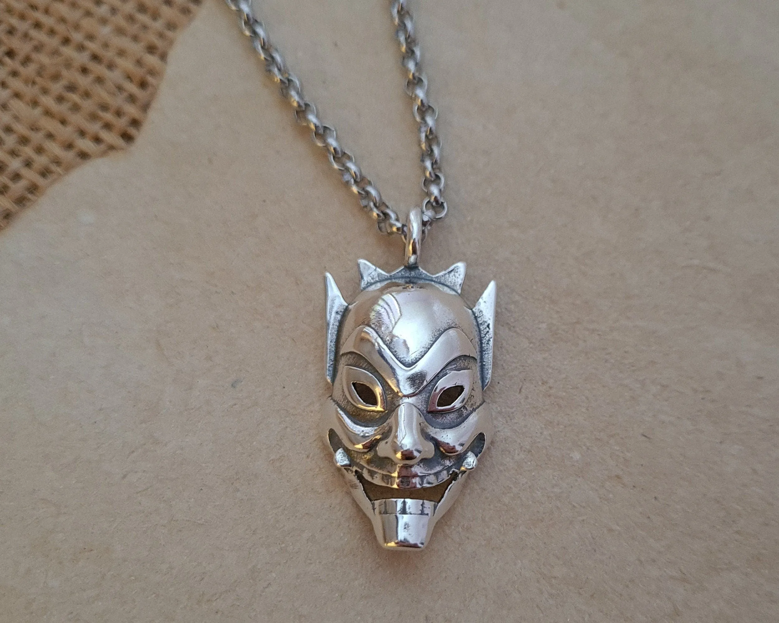 925 Sterling Silver Avatar The Last Airbender Zuko Blue Spirit Mask Necklace Pendant Charm