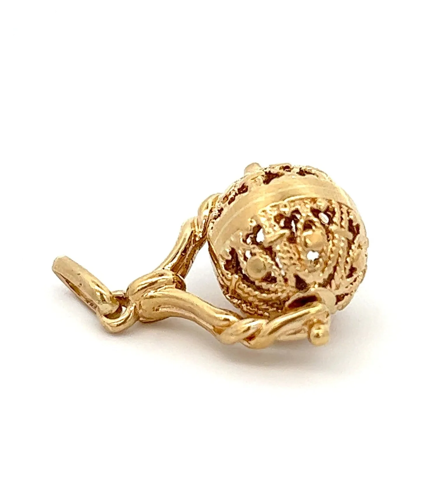 9ct Yellow Gold Filigree Spinner Pendant