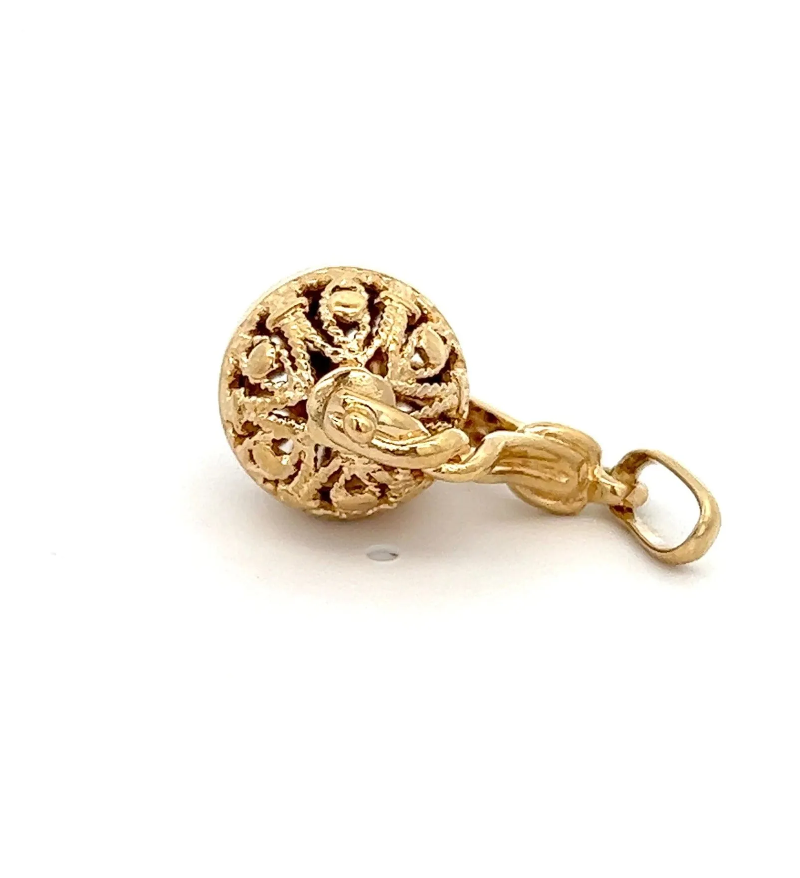 9ct Yellow Gold Filigree Spinner Pendant