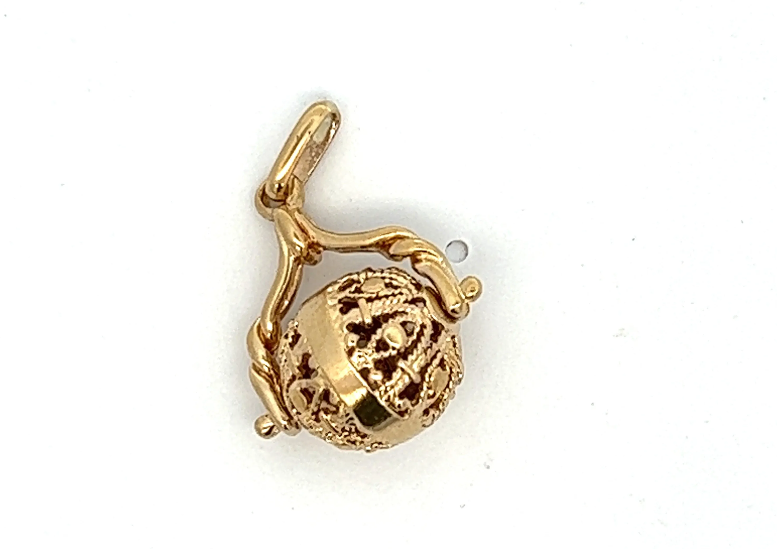 9ct Yellow Gold Filigree Spinner Pendant