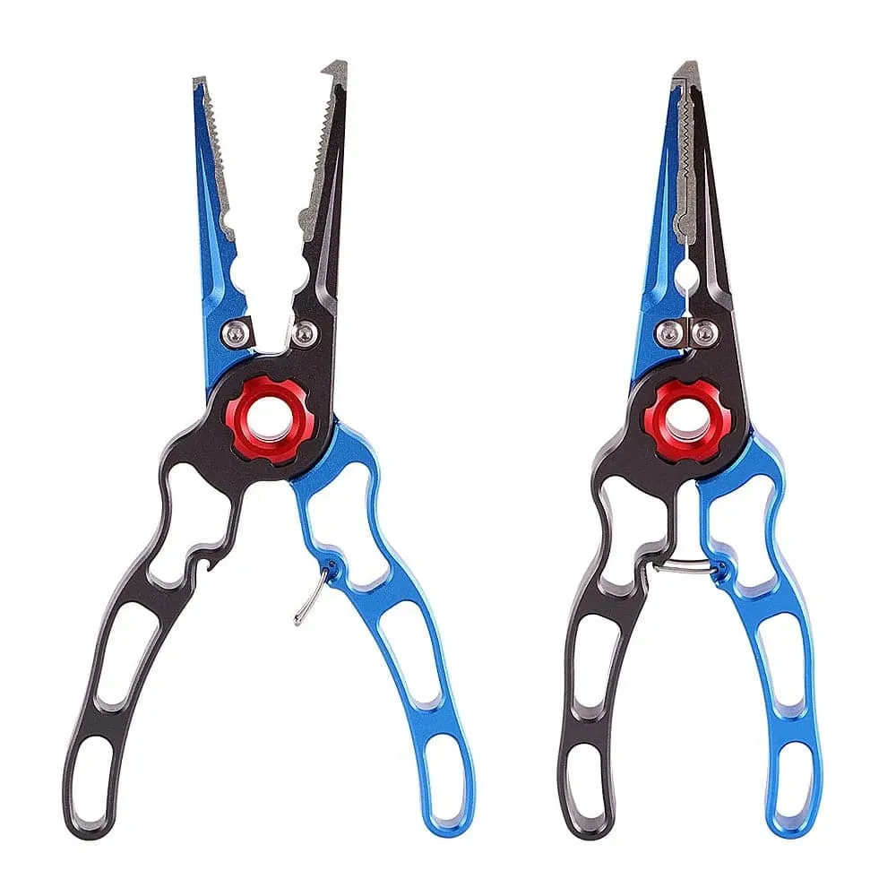 Aluminium Fishing Pliers Hook Remover Pliers Fish Holder Split Ring Tool Clip Clamp Line Cutters with Lanyard All for Fishing