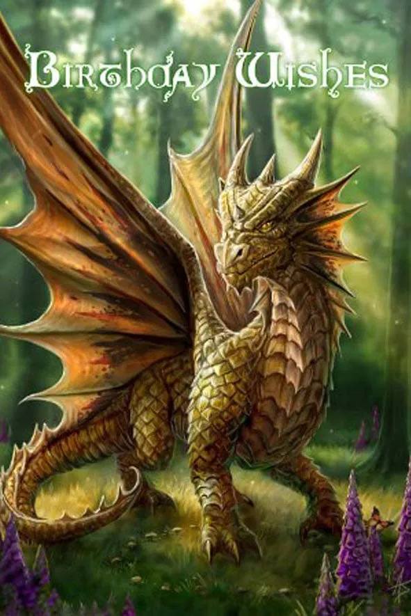 Anne Stokes Friendly Dragon Birthday Card