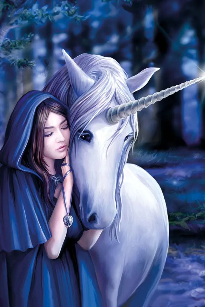 Anne Stokes Solace Unicorn Card