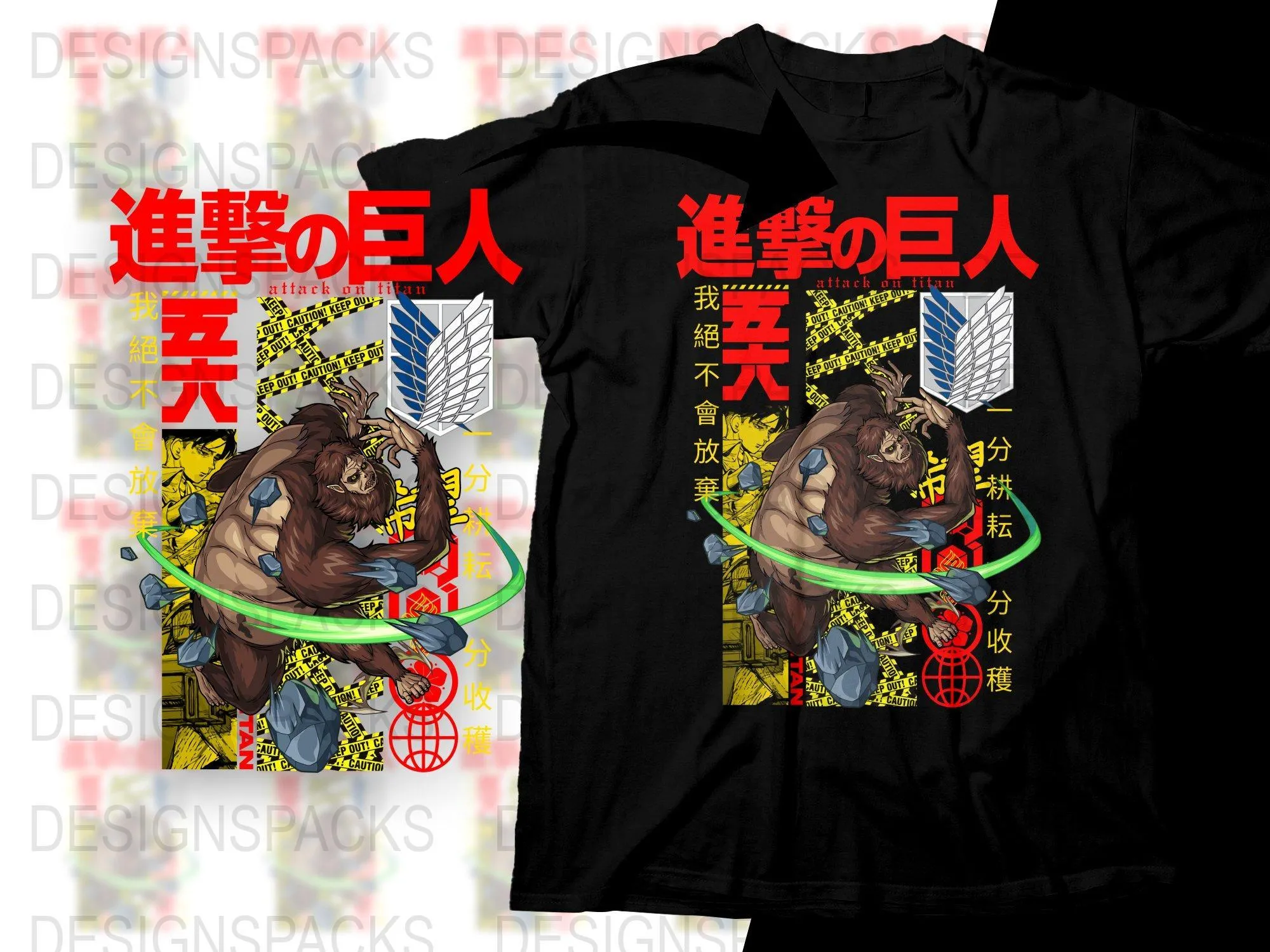 Attack on Titan Beast Titan Graphic Png Digital Download