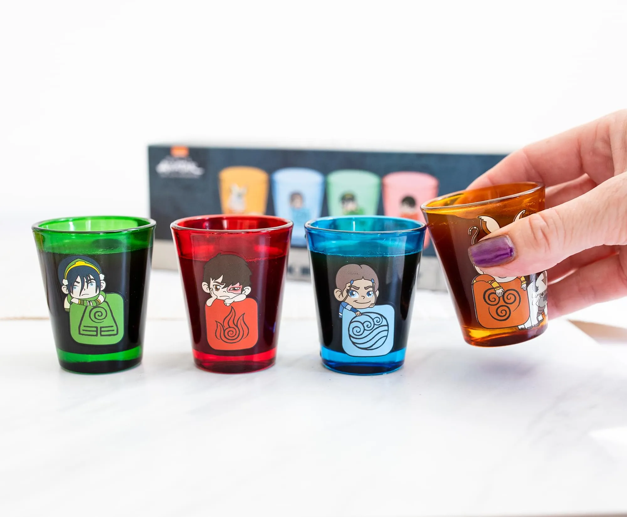 Avatar: The Last Airbender Chibi Characters 2-Ounce Shot Glasses | Set of 4