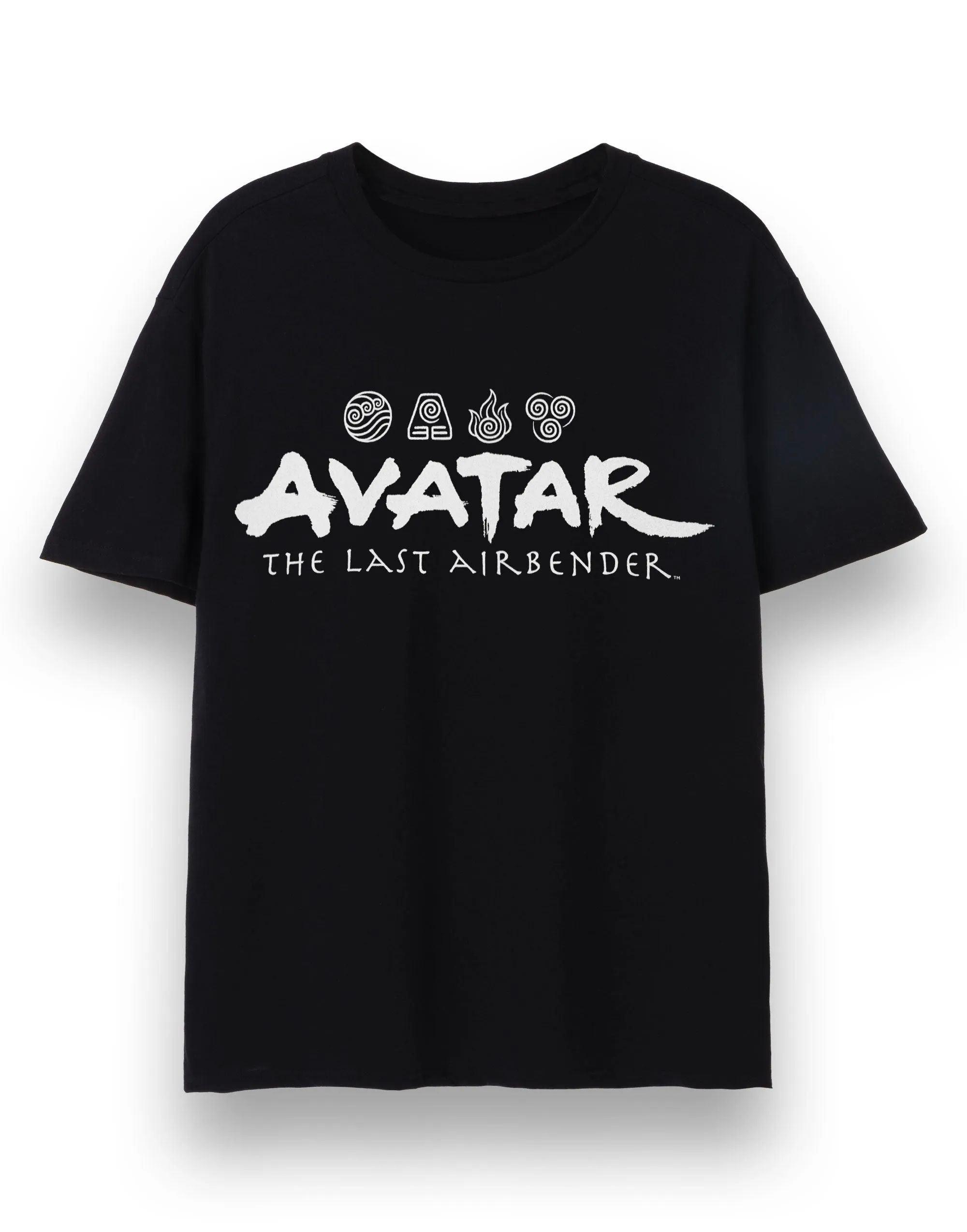 Avatar: The Last Airbender Element Logos Mens Black Short Sleeved T-Shirt