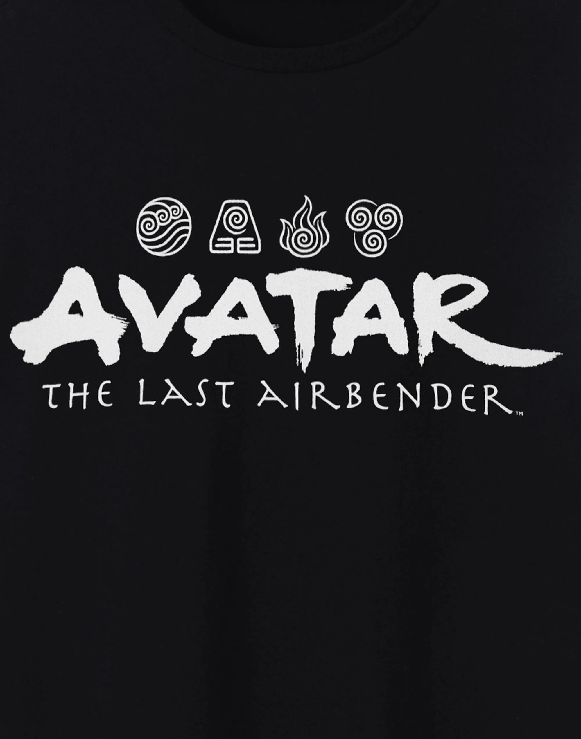 Avatar: The Last Airbender Element Logos Mens Black Short Sleeved T-Shirt