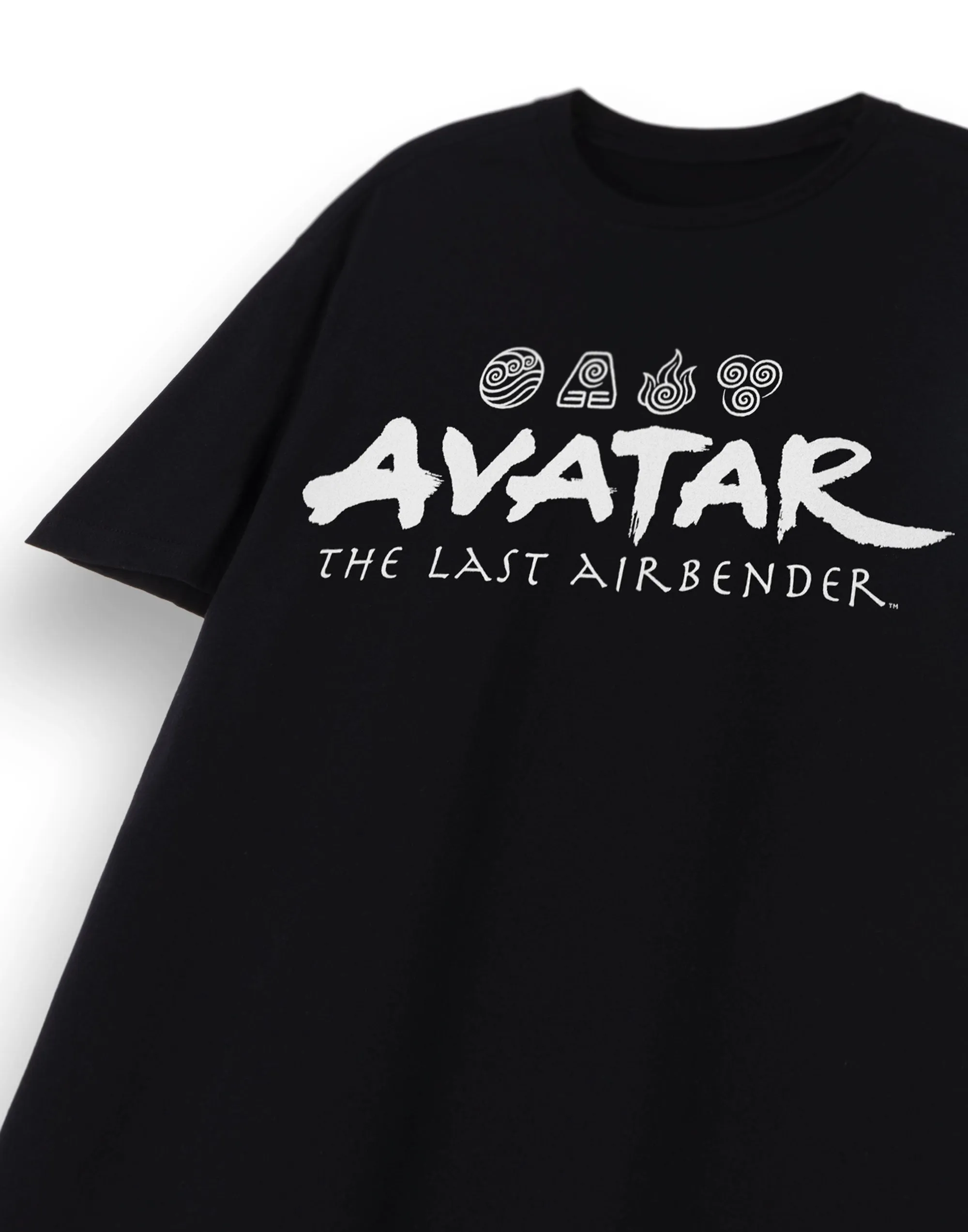 Avatar: The Last Airbender Element Logos Mens Black Short Sleeved T-Shirt