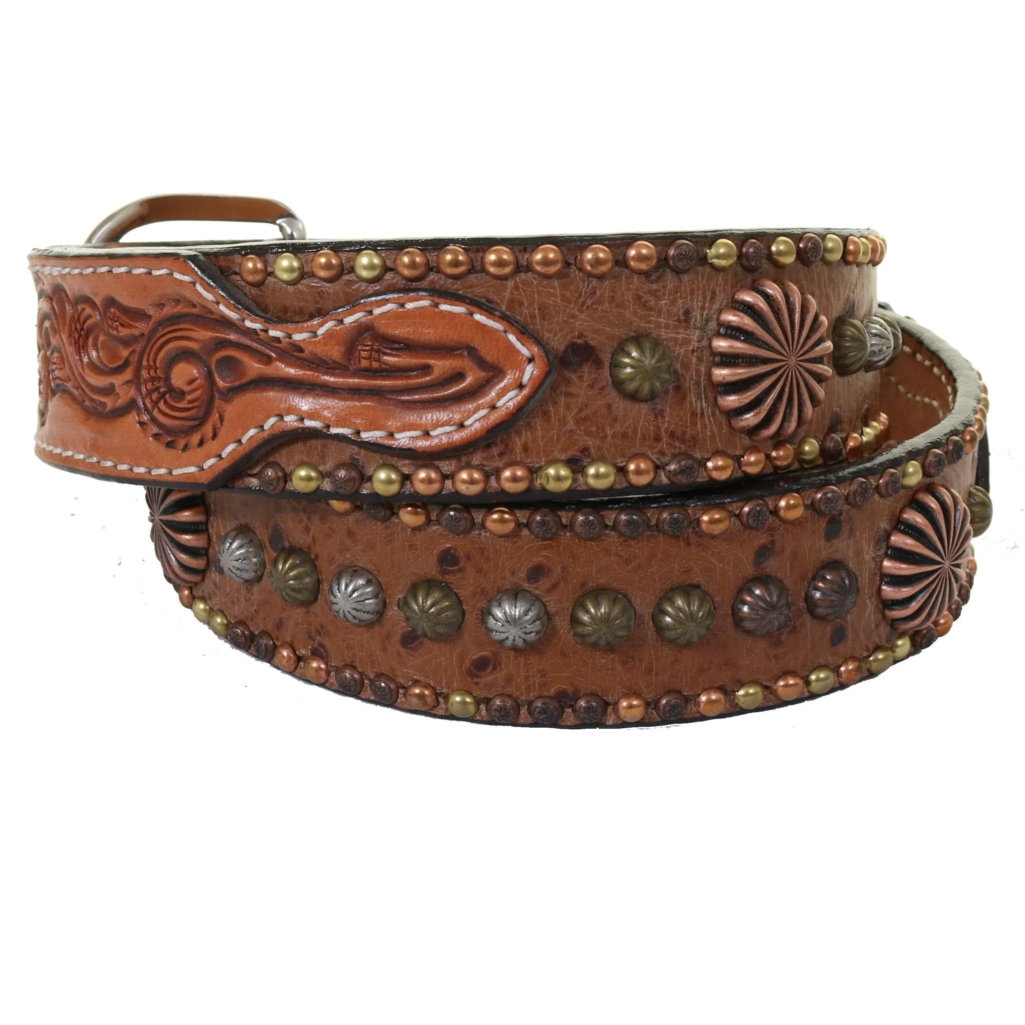 B849A - Wild Ostrich Studded Belt