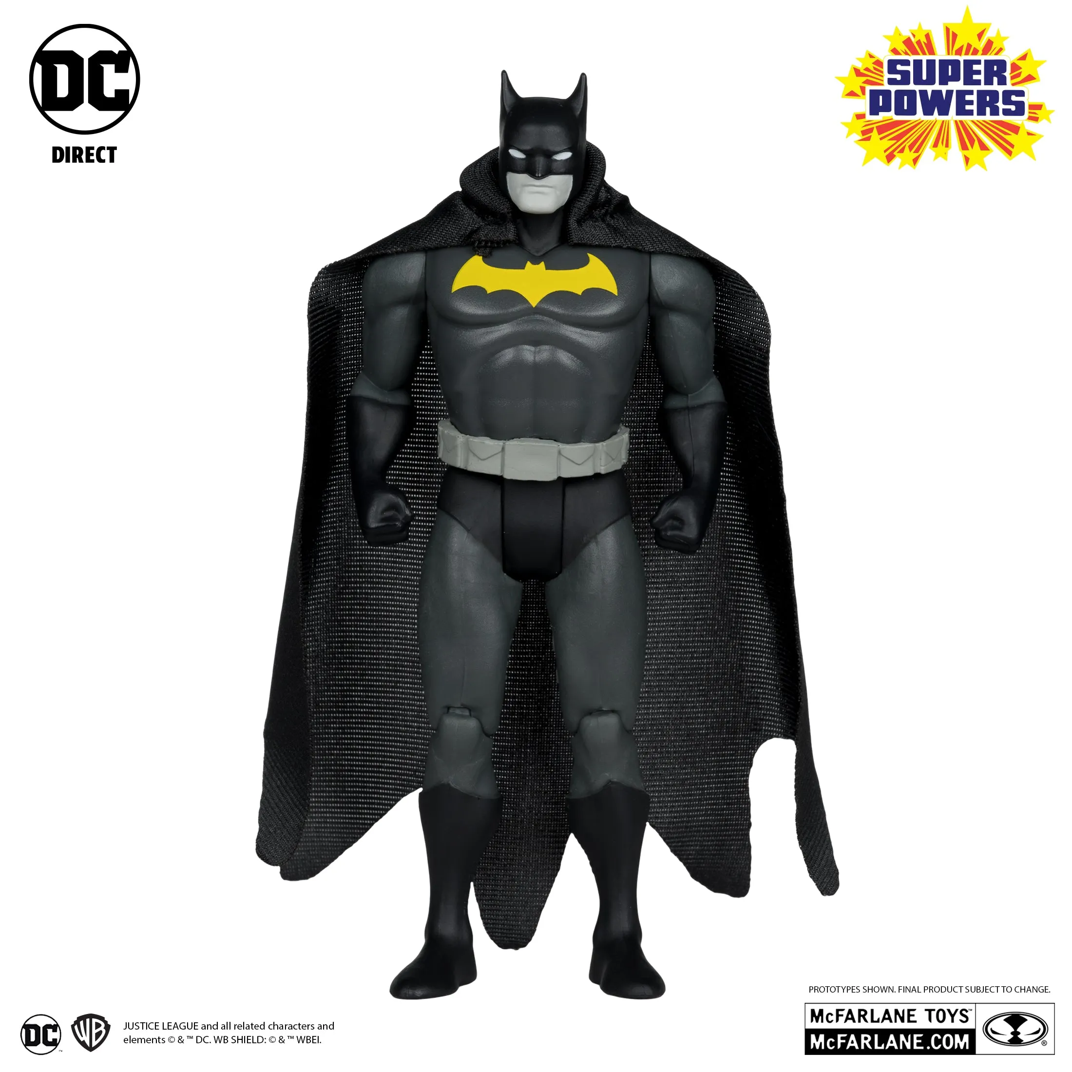 Batman, Superman & Wonder Woman Super Powers Black & White Accent Edition Gold Label 3pk (SDCC Exclusive) - McFarlane Toys