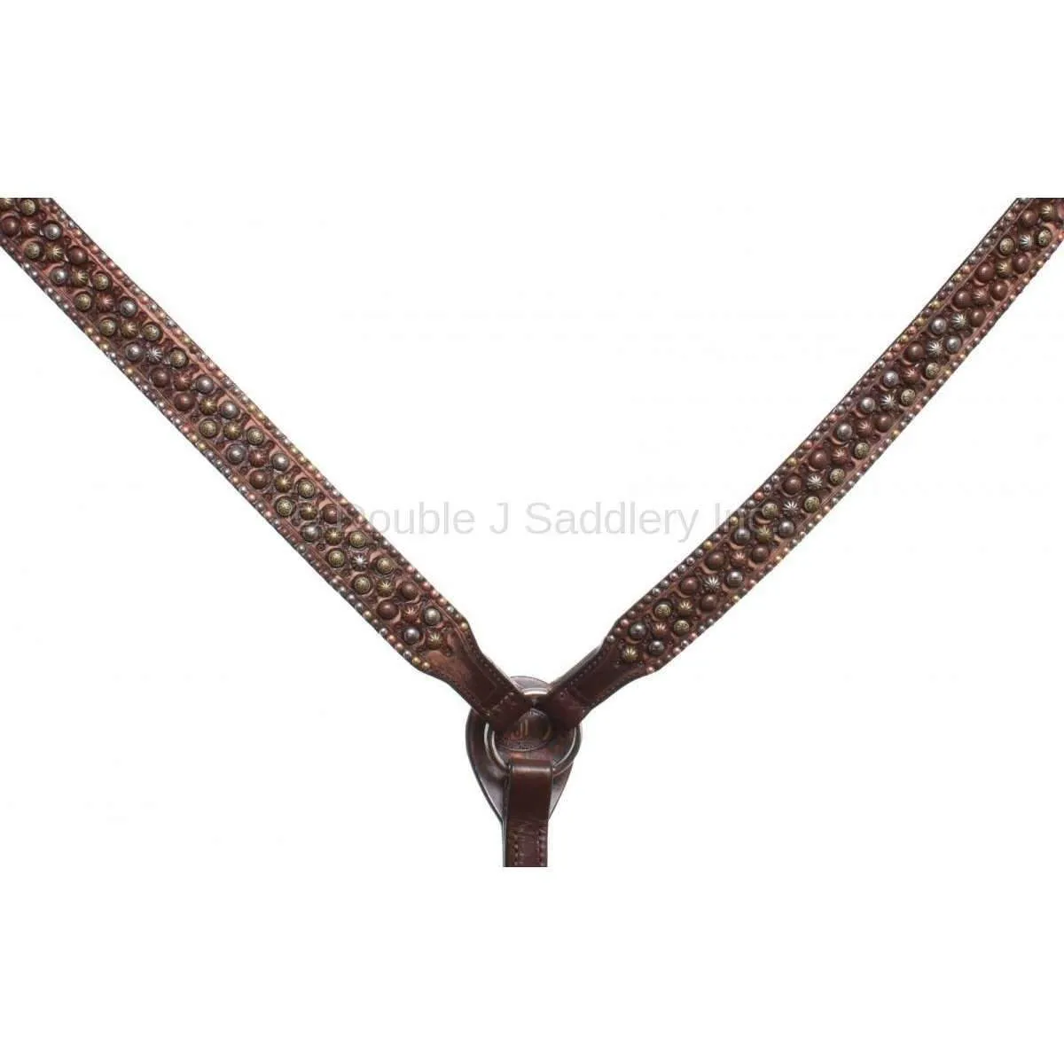 BC621 - Brown Vintage Studded Breast Collar