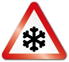 Beware of Ice or Snow symbol (Self Adhesive)