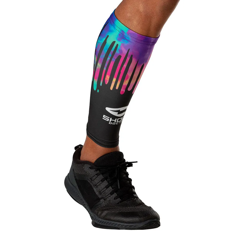 Black Tie Dye Drip Showtime Compression Calf Sleeves