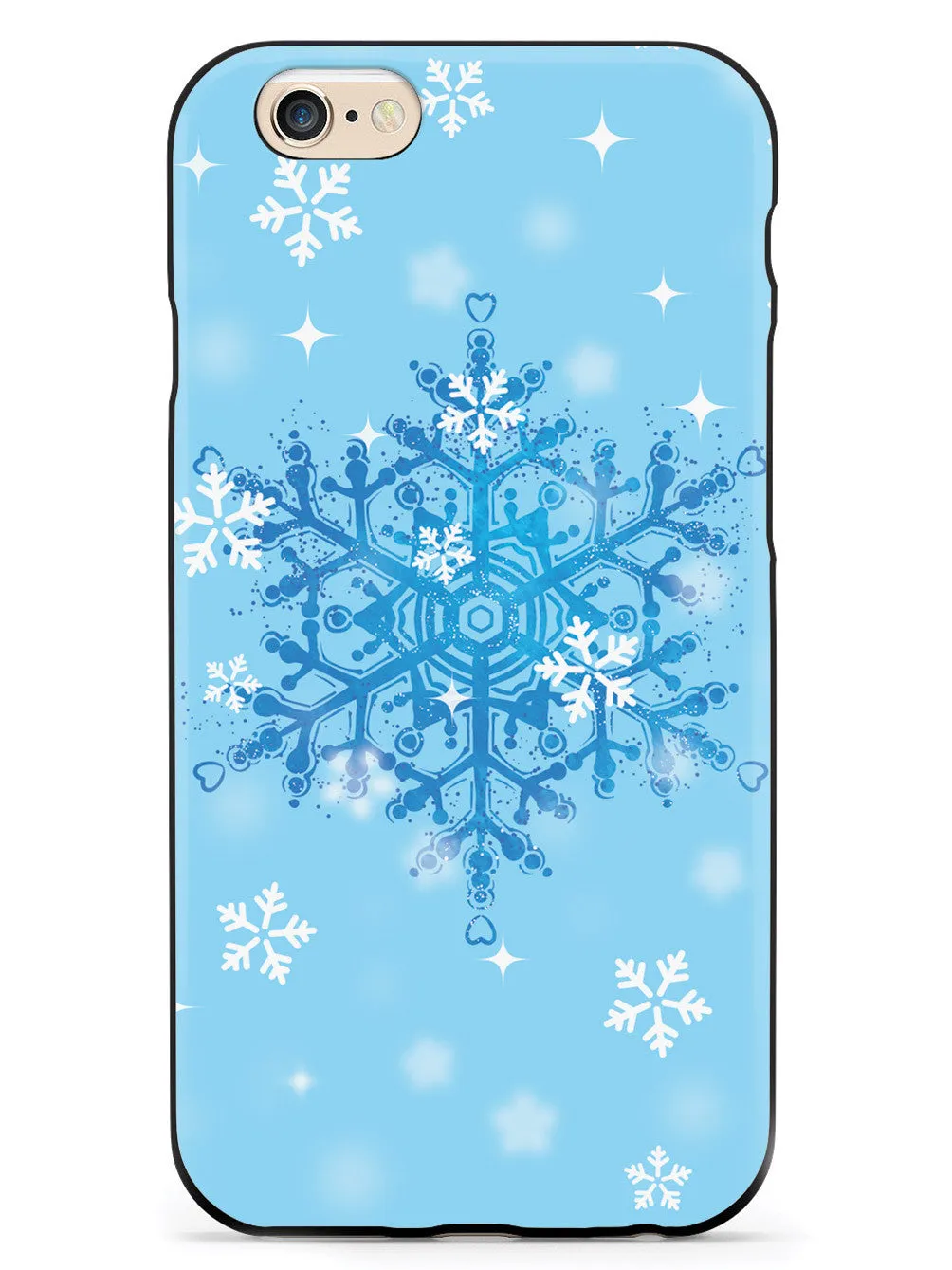 Blue and White Snowflakes - Black Case