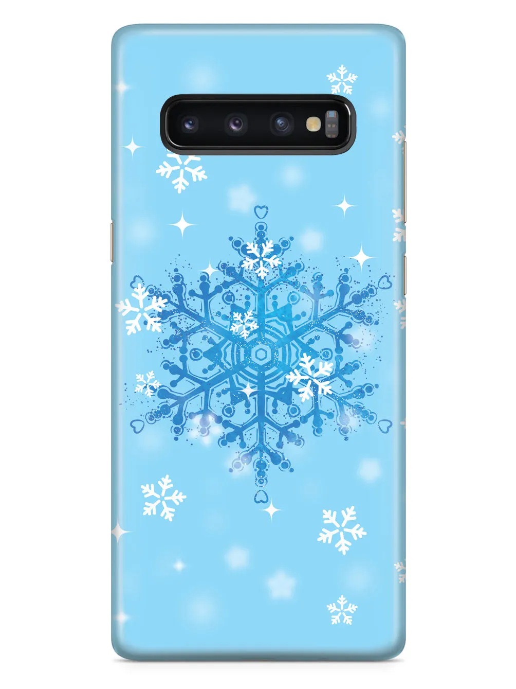 Blue and White Snowflakes - Black Case