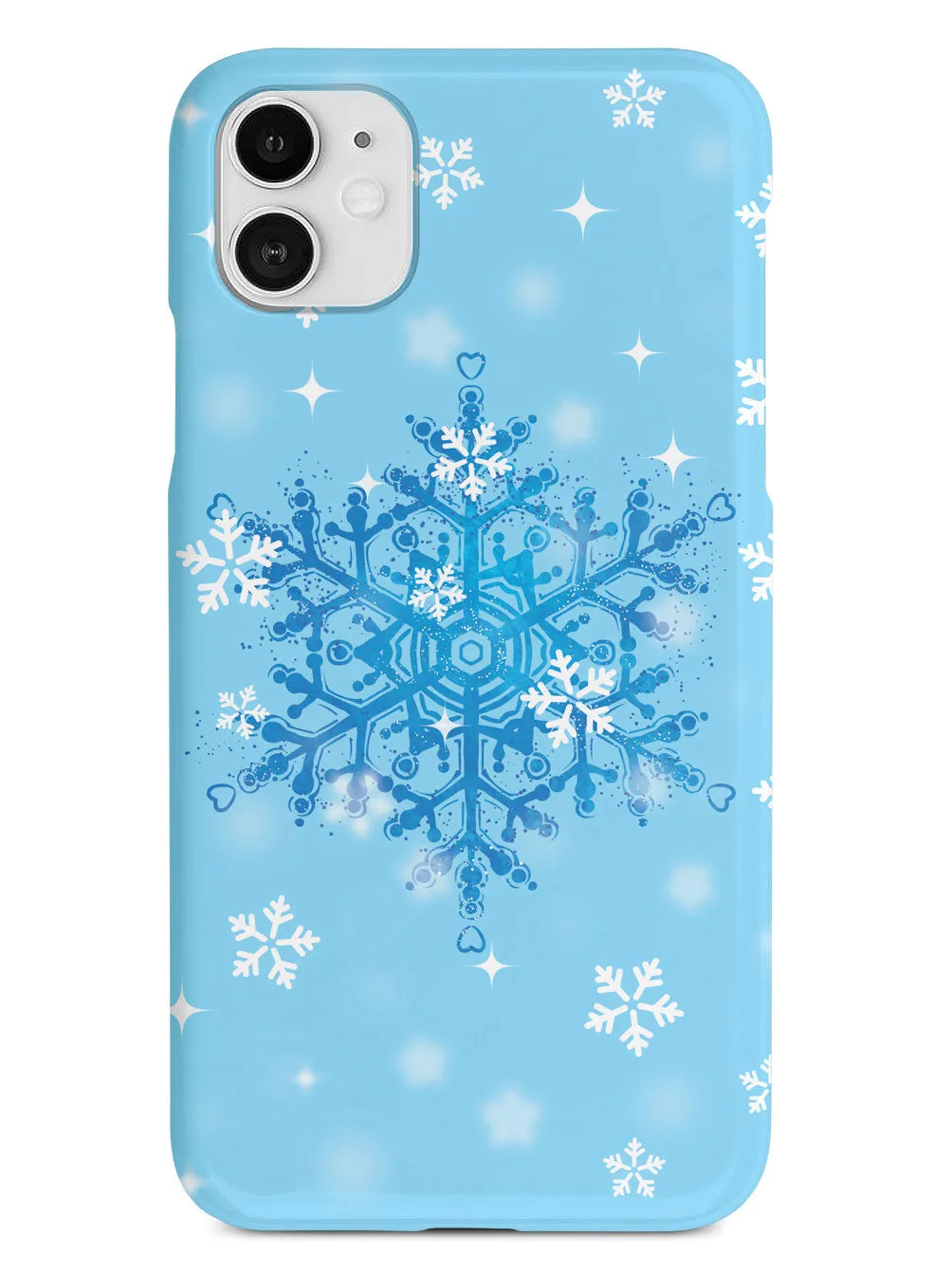 Blue and White Snowflakes - Black Case