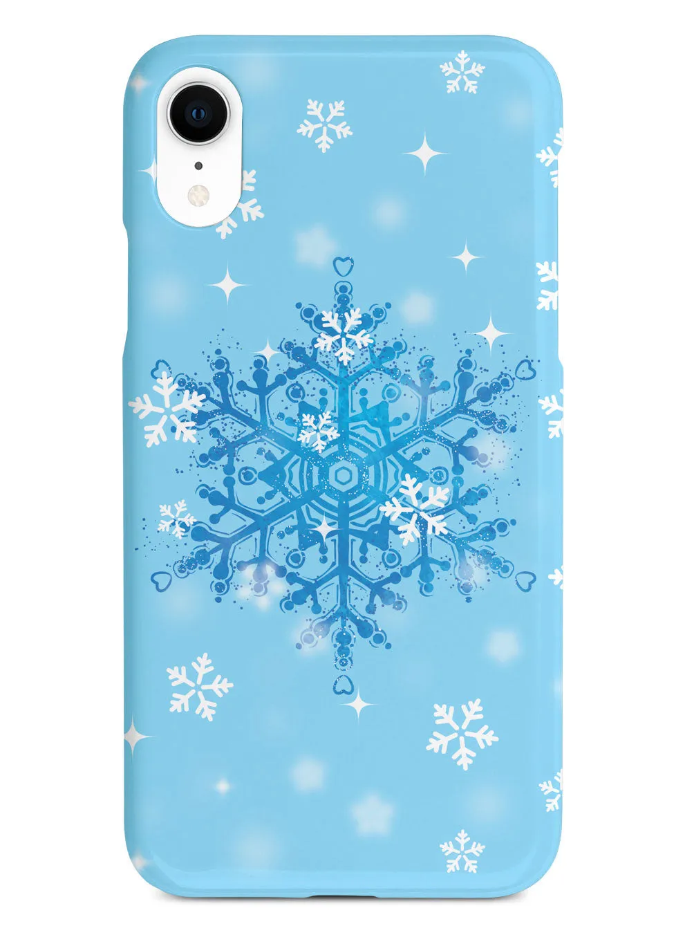 Blue and White Snowflakes - Black Case