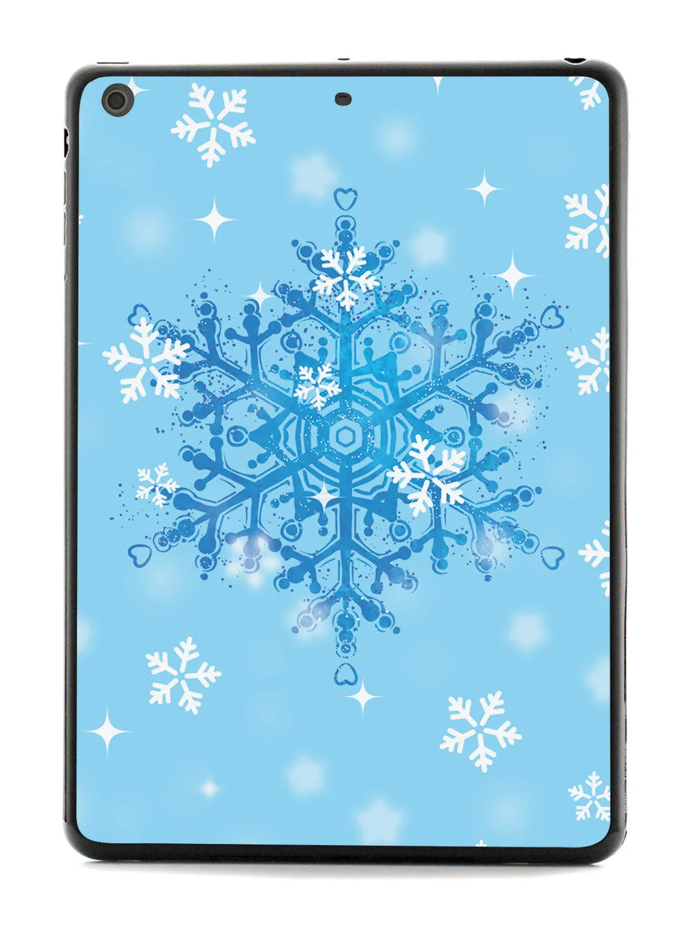 Blue and White Snowflakes - Black Case