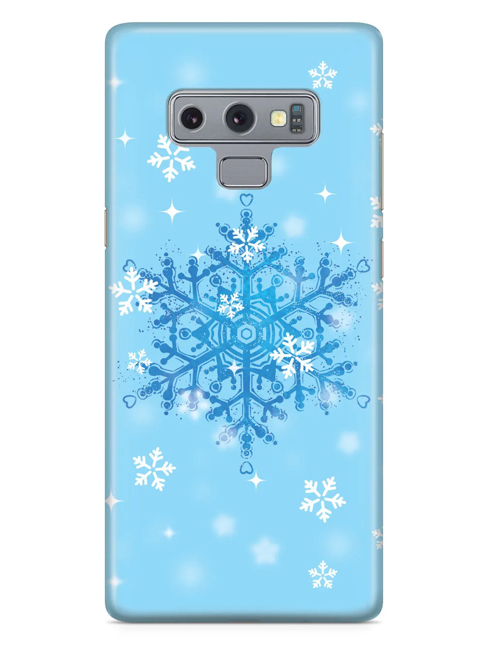 Blue and White Snowflakes - Black Case