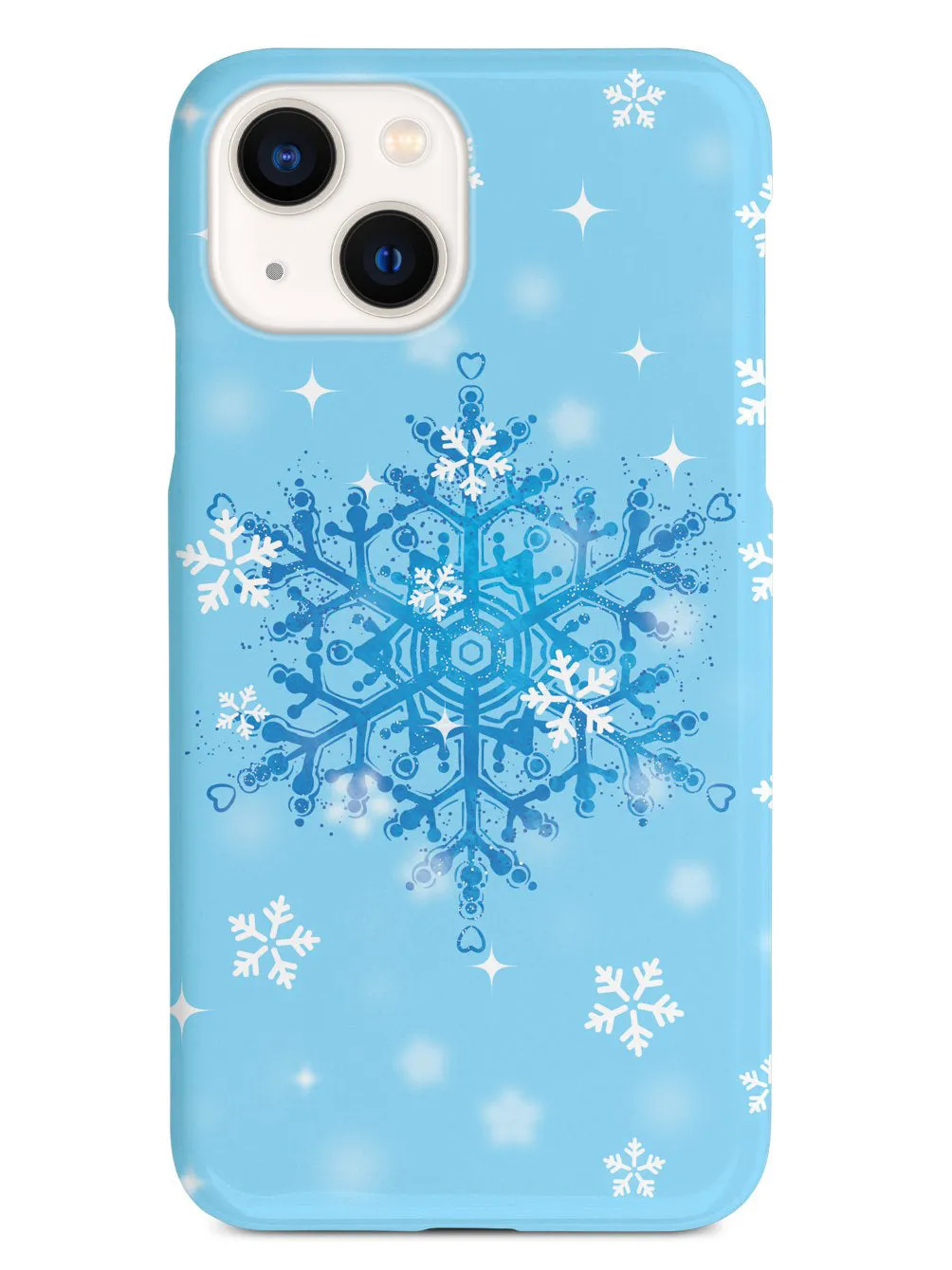 Blue and White Snowflakes - Black Case