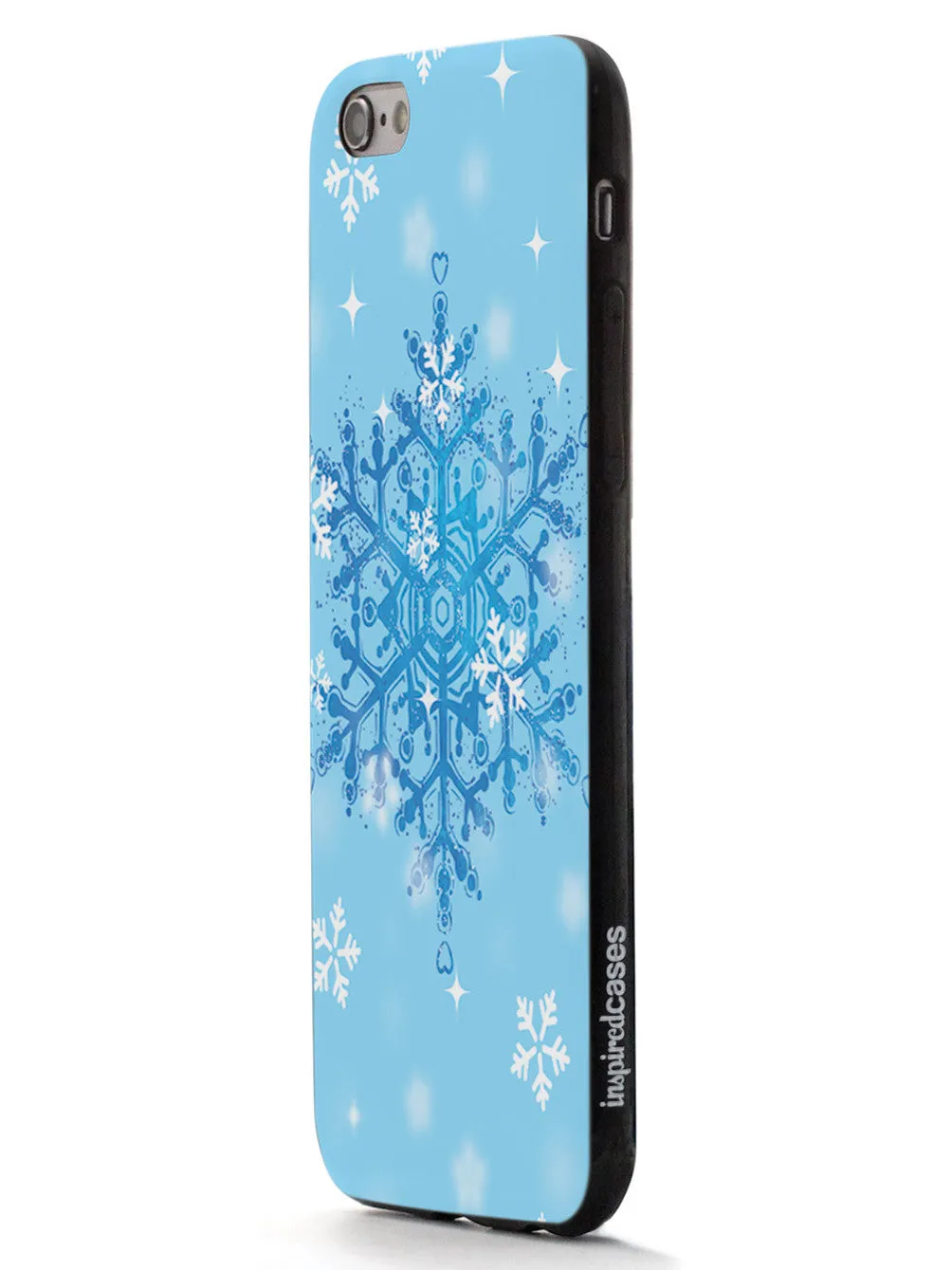 Blue and White Snowflakes - Black Case