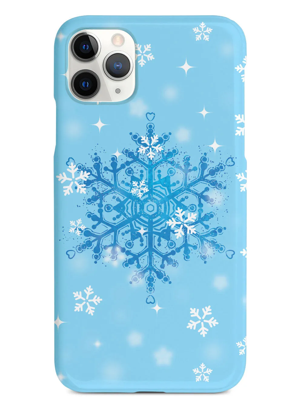 Blue and White Snowflakes - Black Case