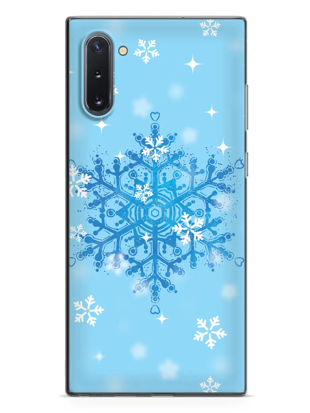 Blue and White Snowflakes - Black Case