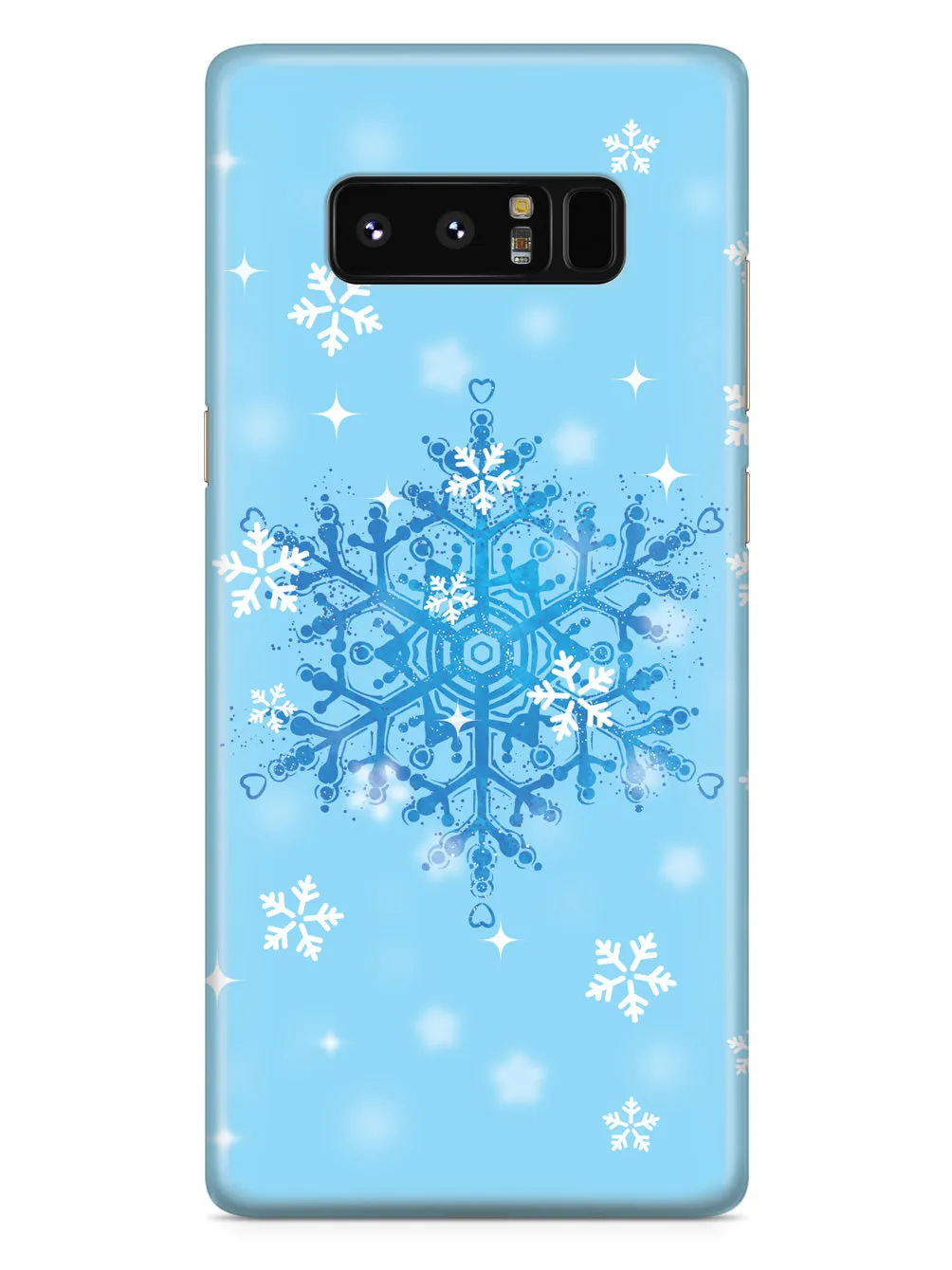 Blue and White Snowflakes - Black Case