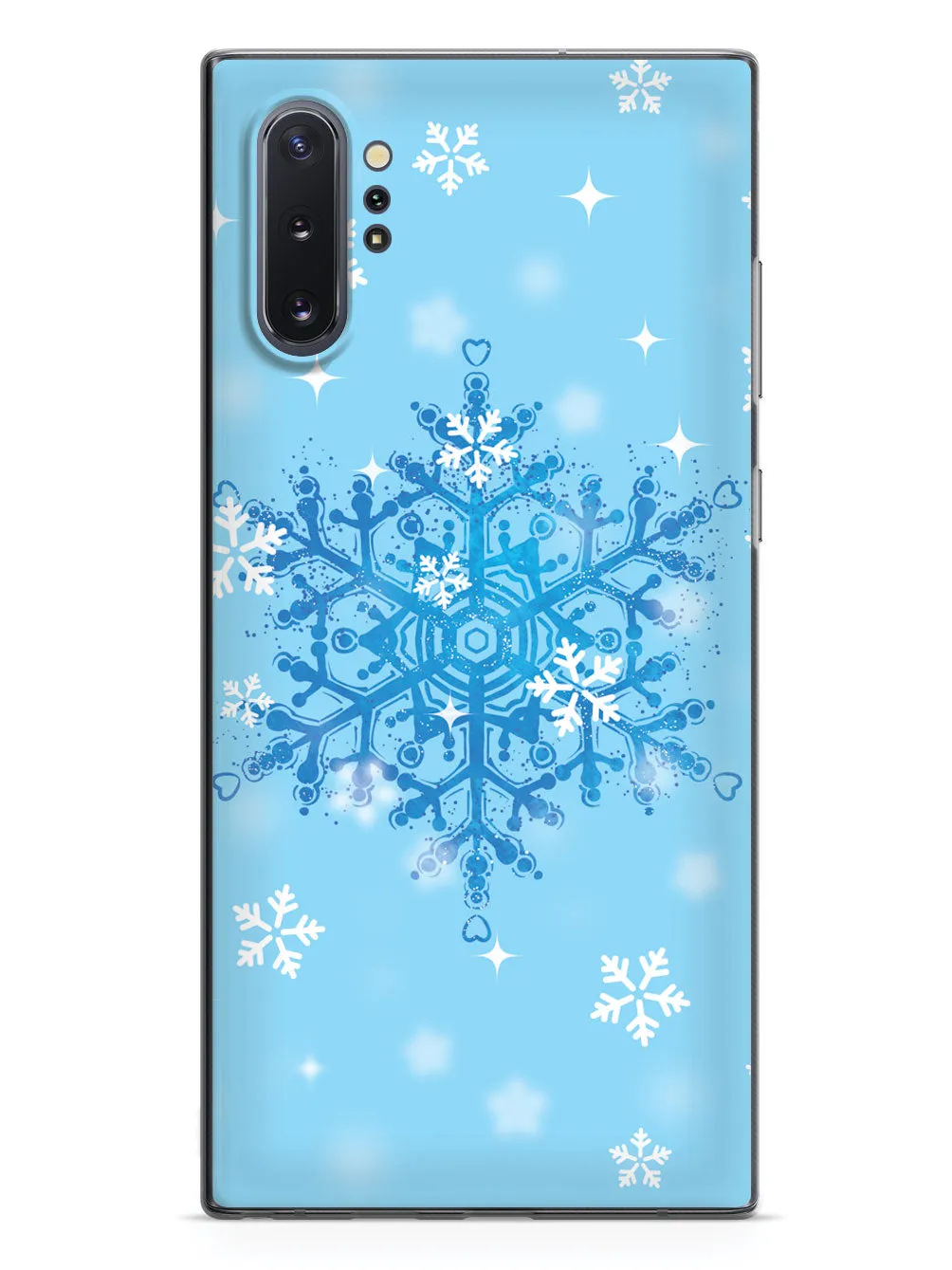 Blue and White Snowflakes - Black Case