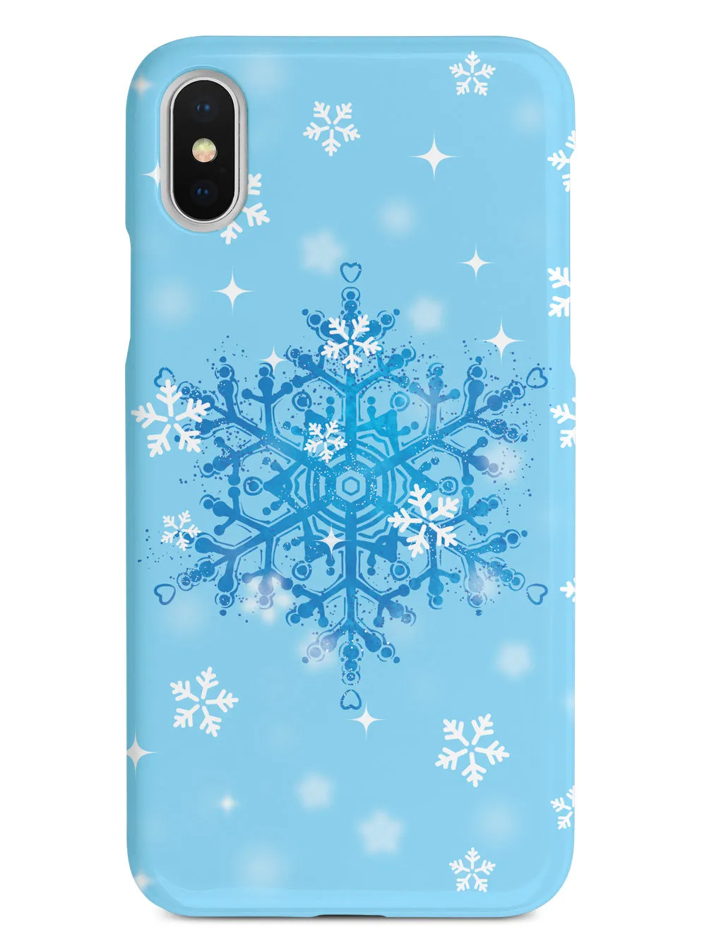 Blue and White Snowflakes - Black Case