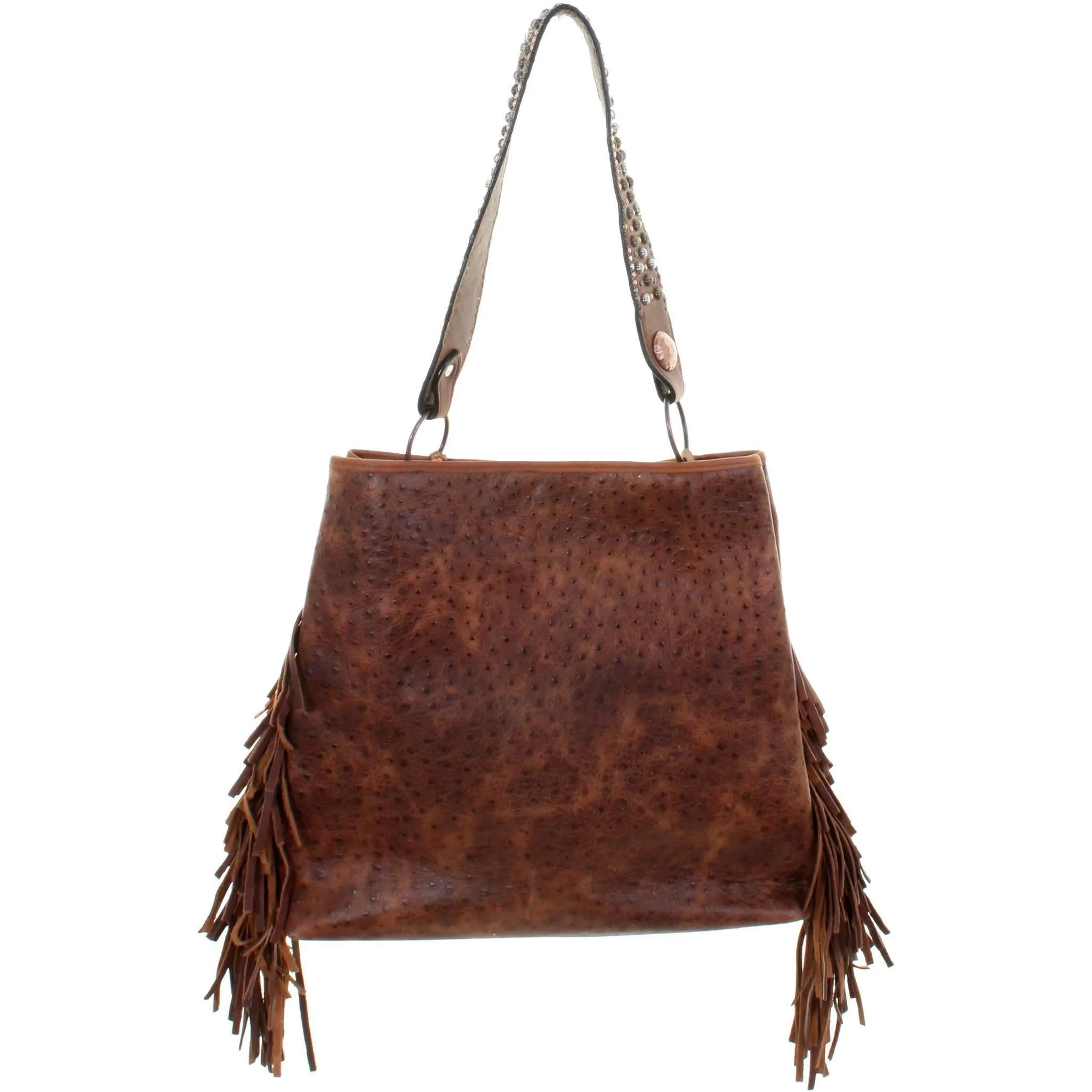 BT123 - Vintage Cognac Ostrich Big Tote