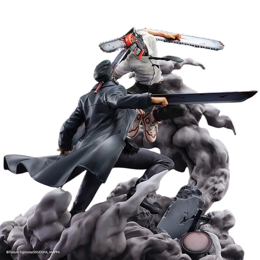 Chainsaw Man vs Samurai Sword Super Station statue by Sega Goods