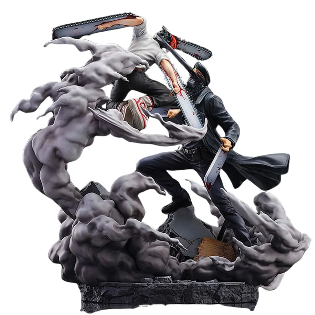 Chainsaw Man vs Samurai Sword Super Station statue by Sega Goods