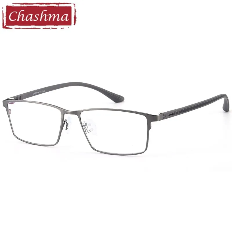 Chashma Ottica Men's Full Rim Large Square Titanium Alloy Eyeglasses 9386