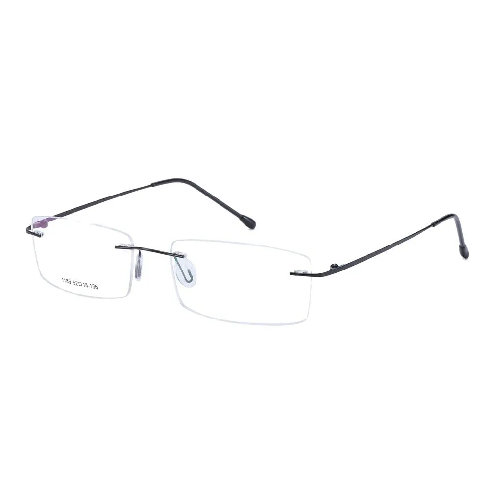 Chashma Ottica Unisex Rimless Rectangle Titanium Alloy Eyeglasses 763