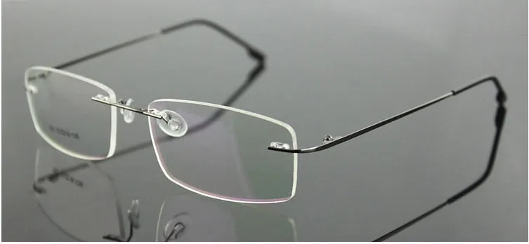 Chashma Ottica Unisex Rimless Rectangle Titanium Alloy Eyeglasses 763