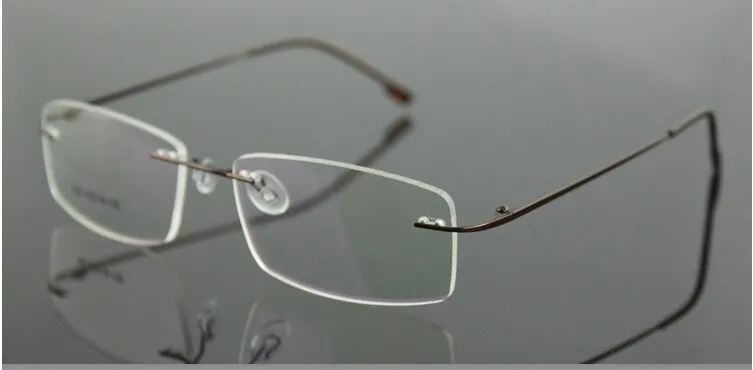 Chashma Ottica Unisex Rimless Rectangle Titanium Alloy Eyeglasses 763