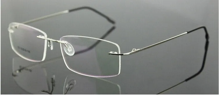 Chashma Ottica Unisex Rimless Rectangle Titanium Alloy Eyeglasses 763