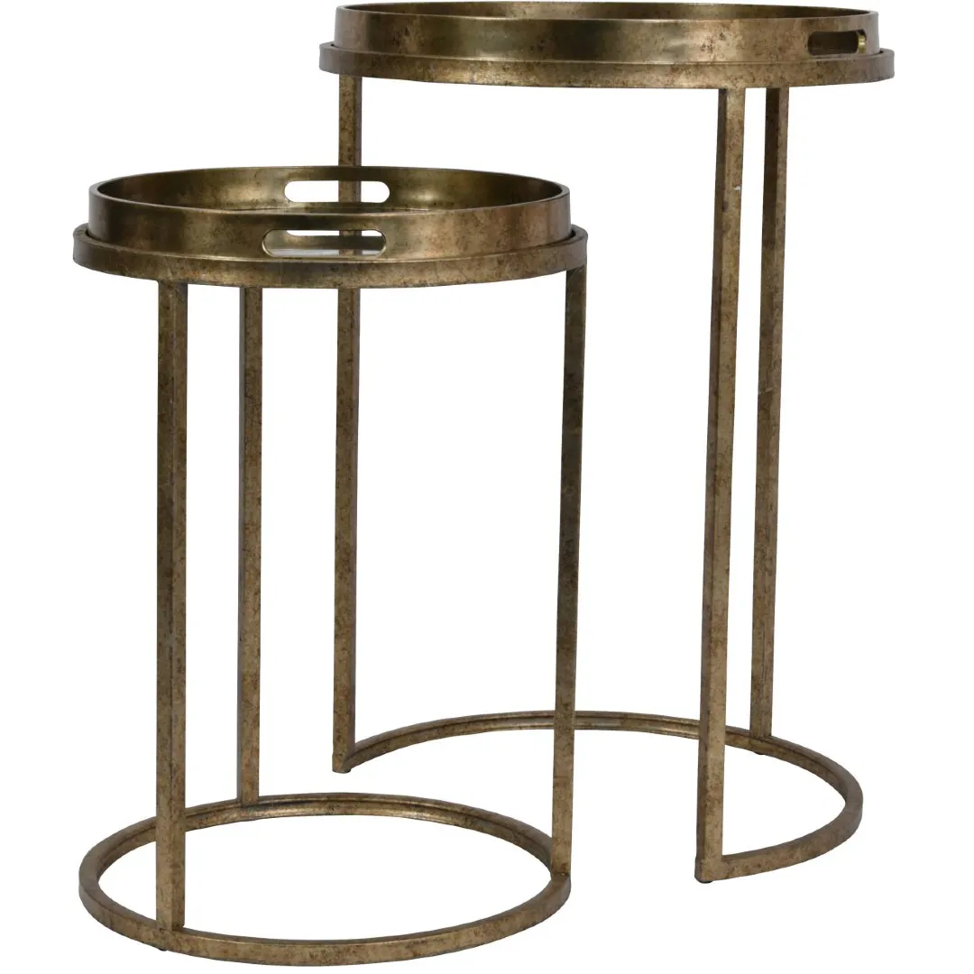 Constellation Map Mirrored Round Nesting Tables 60cm