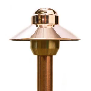 CopperMoon CM.4012 12V Copper 4" Path Light Top, 8.75" X 3/4" Copper Stem With Stake