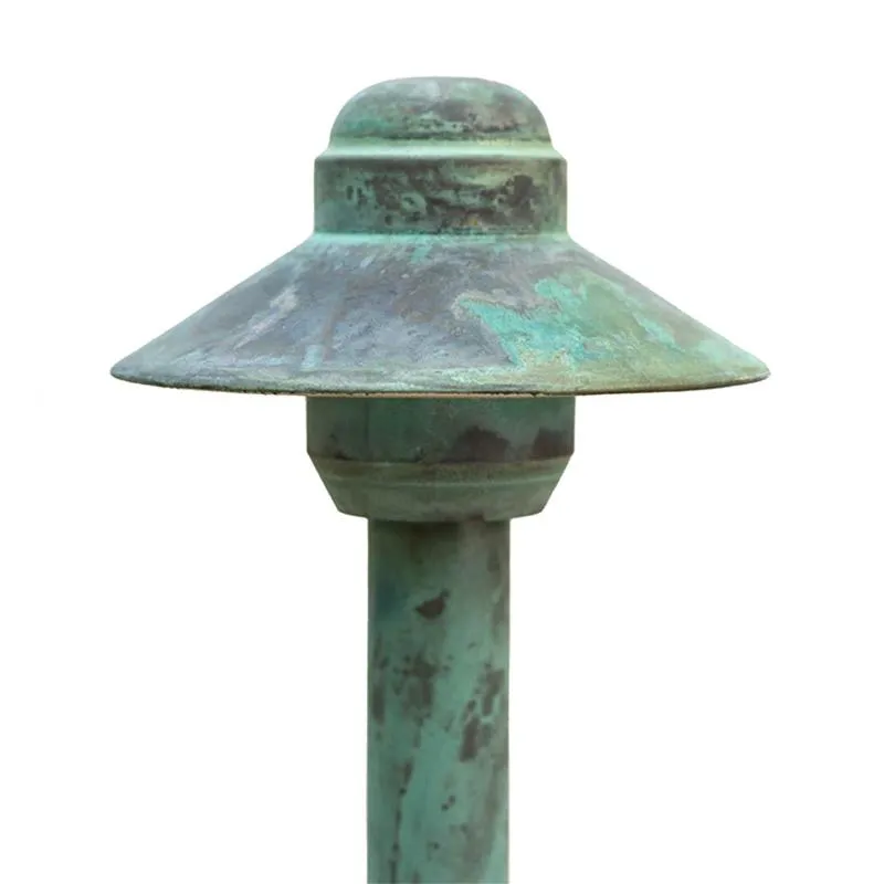 CopperMoon CM.4012 12V Copper 4" Path Light Top, 8.75" X 3/4" Copper Stem With Stake