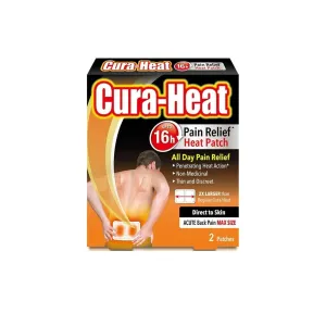 Cura Heat Back Pain MAX size Direct-to-Skin, Pack of 2