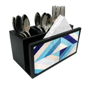 Cutlery Tissue Holder Napkin Stand -  Blue Diamond