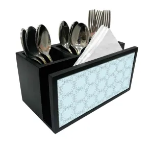 Cutlery Tissue Holder Napkin Stand -  Blue Pattern Circle