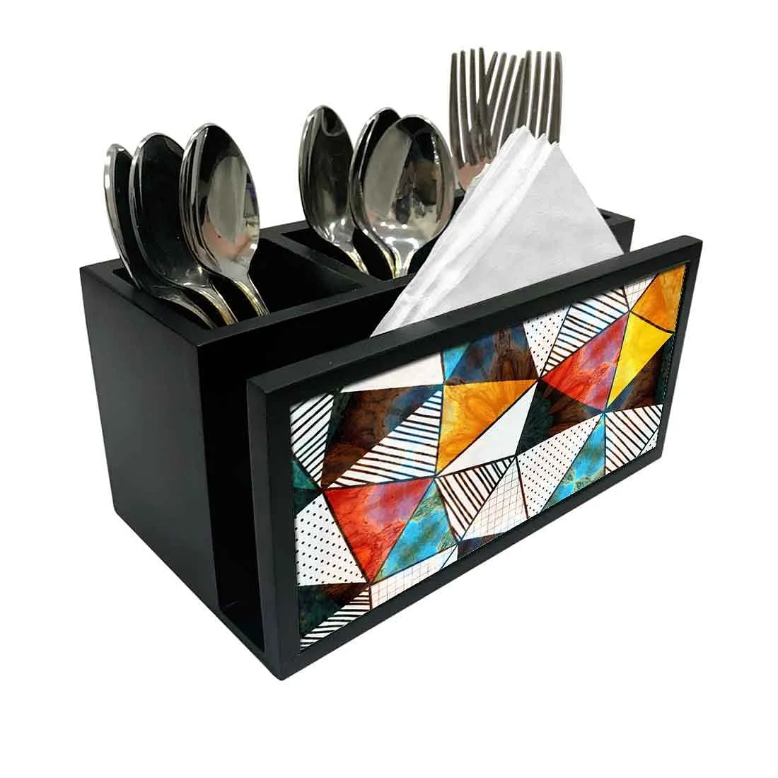 Cutlery Tissue Holder Napkin Stand -  Colorful Marble Pattern